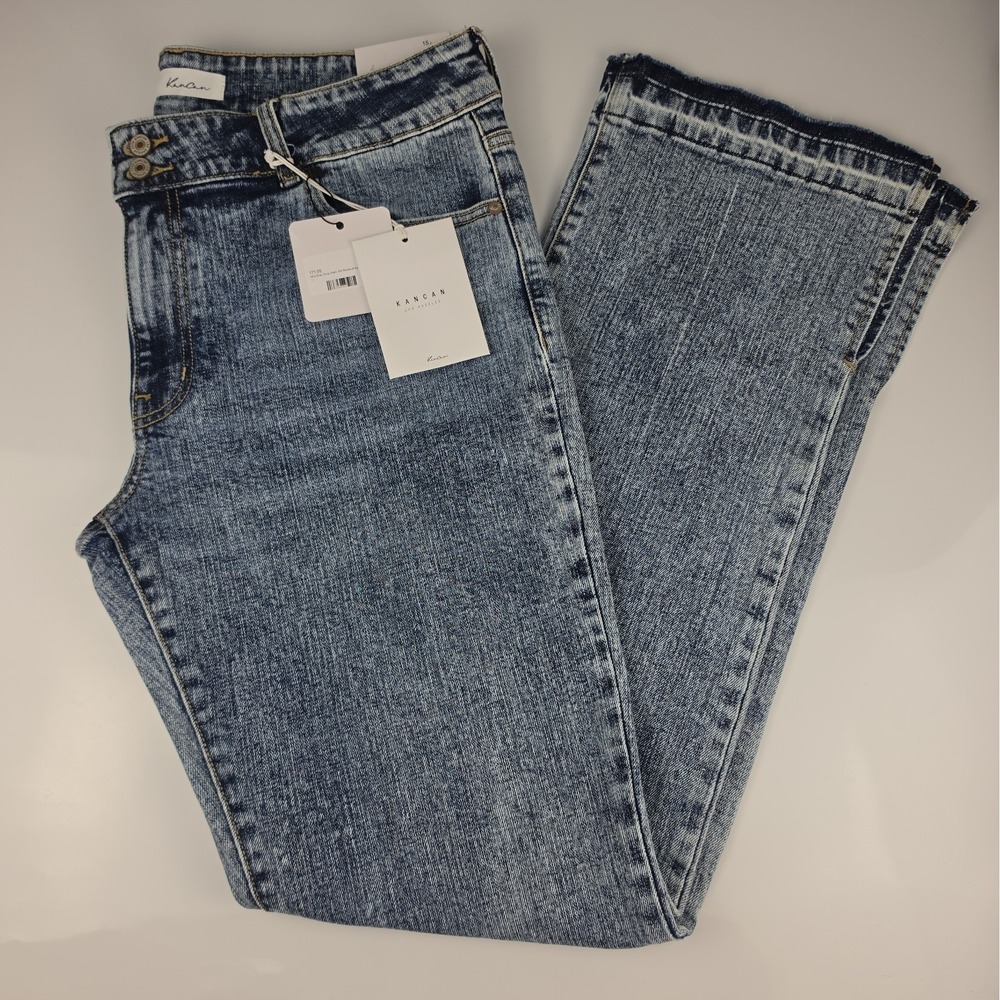 KanCan Midrise Maizie Slit Bootcut Size 15/31 Double Button Zip 144635